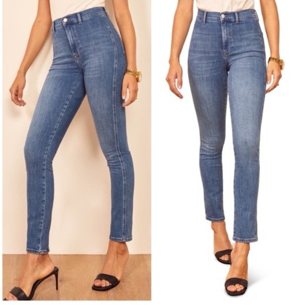 Reformation Darwin Ankle Fray Skinny Jeans